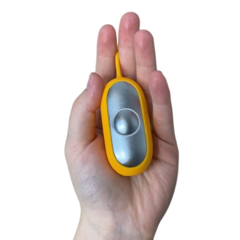 Place CalmWave in your palm, metal surface touching your skin.